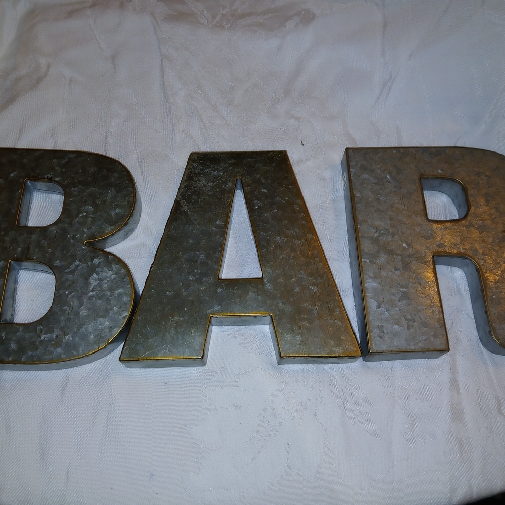 Metallic BAR Sign Decor